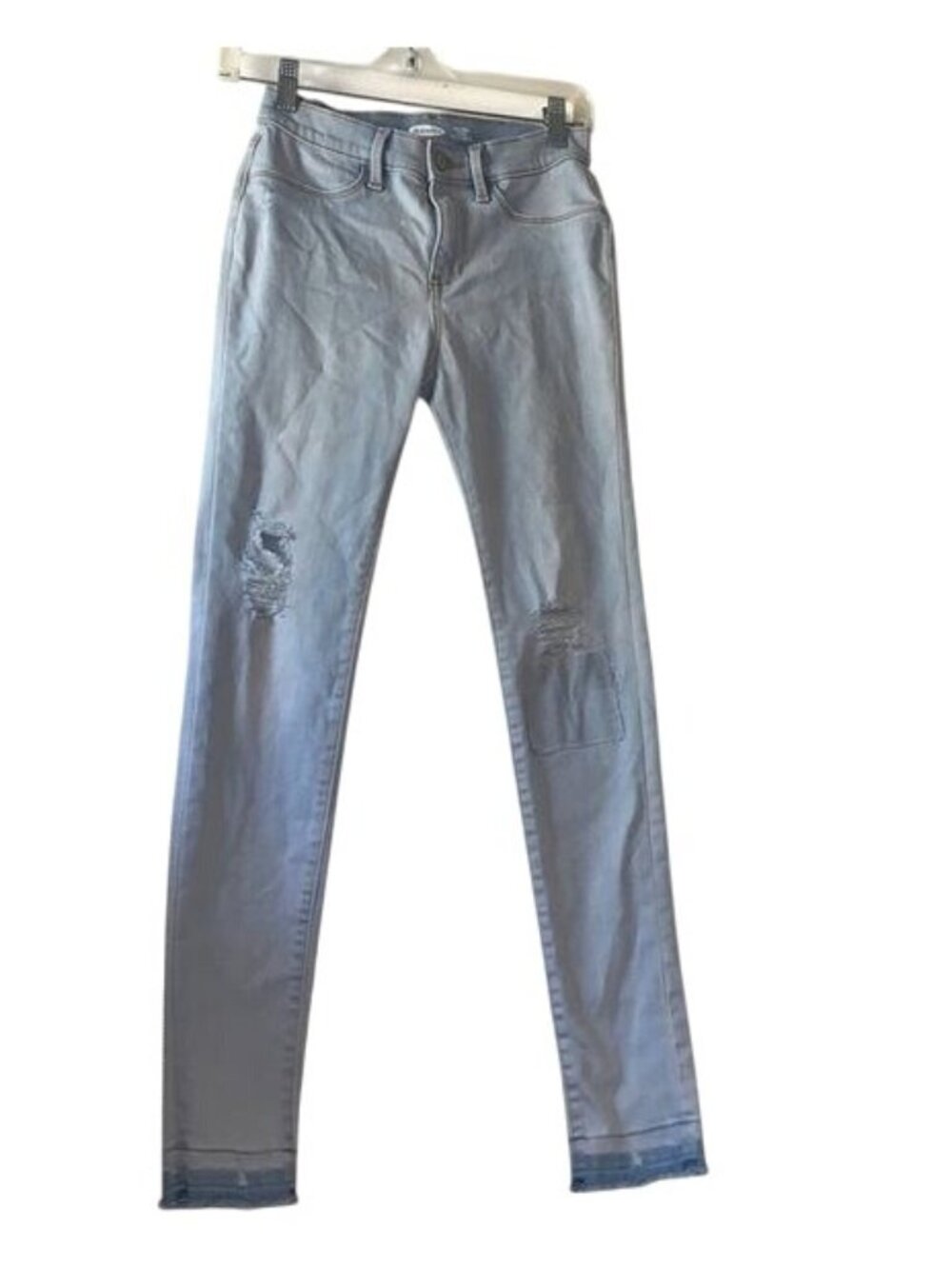 Old Navy Ballerina Legging Jeans Girls  Size 16 Light Wash Denim Distressed